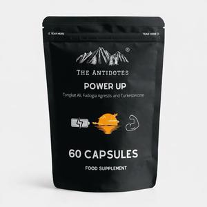 Power Up Blend | Tongkat Ali, Fadogia Agrestis & Turkesterone | Testosterone Support Supplement | 60 Capsules | The Antidotes