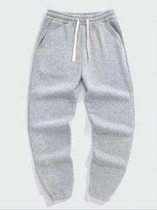 Men's Plain Drawstring Waist Sweatpants, Casual Pocket Design Jogger Pants for Fall & Winter, Fashion Men's Regular Fit Bottoms for Daily Wear