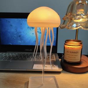 Jellyfish Design Night Light, USB Rechargeable Color Changing Desktop Lamp, Novelty Lighting for Home Bedroom Living Room Decor