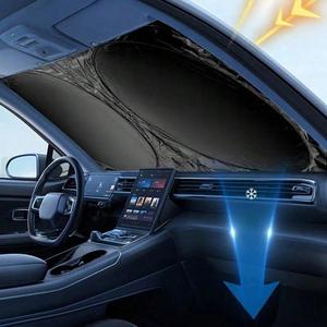 Car Window Sunshade Cover, Sun Shade Windshield Visor Protector, Windscreen Folding Auto Uv Protective Curtain, Styling Accessories, Vehicle, Car Accessory, Durable Sun Shade, Retractable Sunshade Car, Car Window Shades