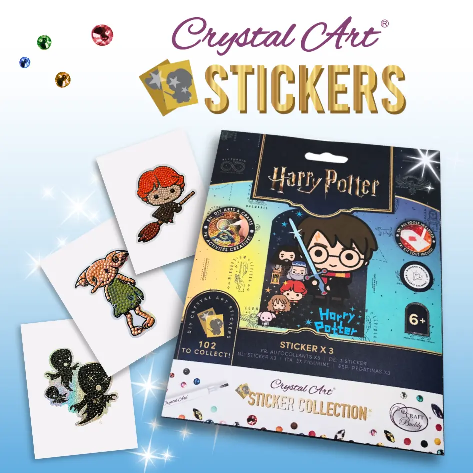 Harry Potter Crystal Art Sticker Pack - 3x DIY Diamond Art Stickers