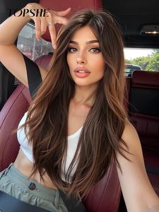 24 Inch Long Wigs for Women, Gorgeous Fluffy Wigs without Bangs, Synthetic Lace Front Wigs for Party, Daily Use