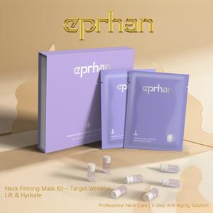 Eprhan Neck Firming Mask Kit with Peptides Collagen for Crepey Skin,Deep Lifting & Moisturizing, 7 Treatment per Pack