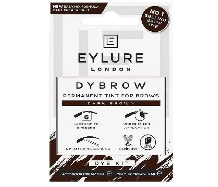 Eylure Dybrow Permanent Tint for Brows Dye Kit Dark Brown Makeup Cosmetic