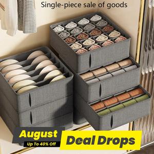 Drawer Type Underwear Storage Box, 1/3 Counts Multi-grid Underwear Storage Box with Handle, Multifunction Storage Box for Bra Socks, Home Organizer, Portable Clothes Organizer