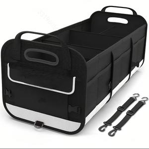 Car Trunk Organizer, Collapsible Car Trunk Storage Organizer, Multi-compartment Pockets, Adjustable Straps, Ideal for Travel, Camping, Shopping, Vehicle Accessories