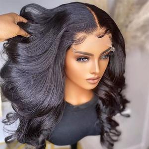 13x6 Body Wave HD Transparent Lace Front Human Hair Wigs For Women Pre Plucked Invisible Lace Natural Hairline 13x4 360 Lace Frontal Wig Bleach Knots 180 Density Soft and Thick