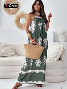 Women's Graphic Print    Dress, Casual Long Dress for Summer, Ladies Clothes for Beach Holiday Vacation