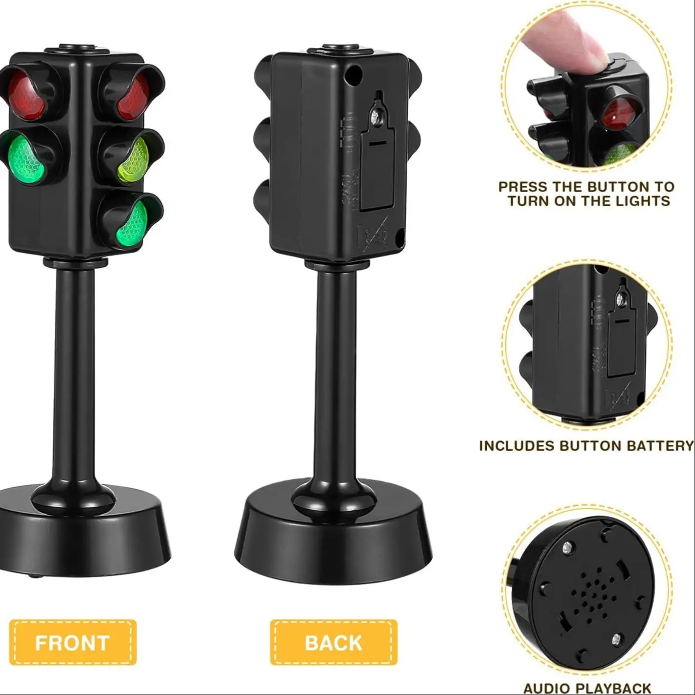 Mini Traffic Light Model with Realistic Sound & Lights, Safe ...