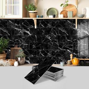 Marble Pattern Wall Sticker, 16pcs/32pcs/64pcs Peel & Stick Wall Decal, Marble Backsplash Wallpaper, Peel And Stick Wallpaper Designs, Waterproof Decorative Sticker For Home Kitchen Bathroom, Home Decor