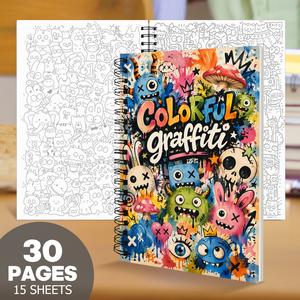 1pc A4 Big size 30 page Line Art Tracing and Coloring Book. featuring Whimsical Doodle Designs, Perfect for Adult Tracing, Coloring, and Creative Expression. An Ideal Choice for Art Enthusiasts, Stress relief Seekers, and Hobbyists, Coloring Gift Book