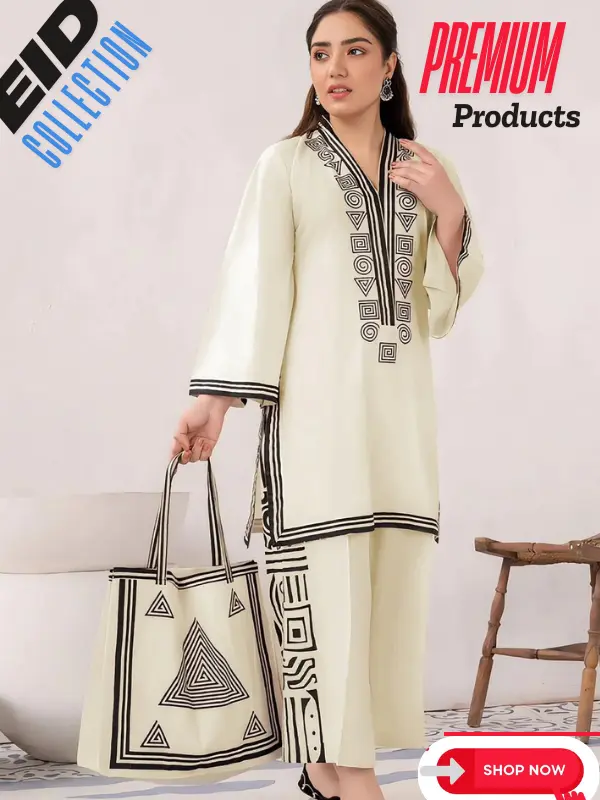 ARCANE THREADS-WITH PRINTED DRESS WITH BAG Formal & Casual Dress, ready to wear