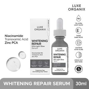 LUXE ORGANIX Whitening Repair Ultralight Glow With Niacinamide Facial care for Dark Spots Lightweight Serum Smooth Acne