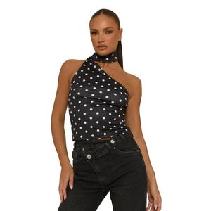 Melani Womenswear Rebellious Fashion Polka Dot Scarf Top