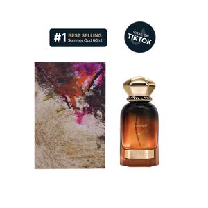 Summer Oud Extrait De Parfum 60ml - Long Lasting Arabian Unisex Fragrance | Cypriol Saffron & Oud Accord Top Notes Mandarin Heart Notes Rose Amber