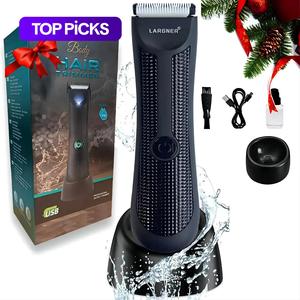 Electric Hair Trimmer, 1 Set USB Rechargeable Hair Clipper, Cordless Hair Trimmer, Wireless Trimmer, Waterproof Hair Shaver, Beard Trimmer, Body Hair Trimmer, Underarm Trimmer, Men's Grooming Supplies, Multifunctional Hair Trimmer