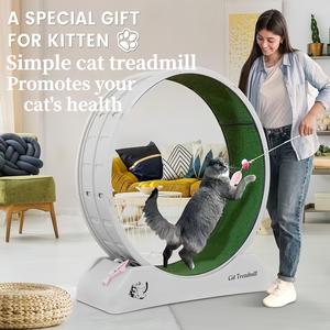 [UK Product] Cat Treadmill. This simple cat treadmill helps keep your cat healthy. The sturdy base has a soft, grassy surface and comes with safety brakes. It's the perfect Christmas gift for your beloved pet—a truly special Christmas present.