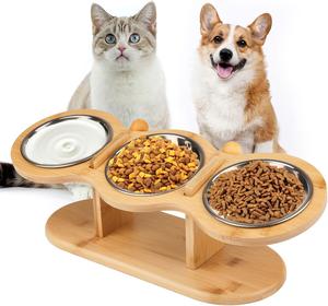 Cat Feeding Station Adjustable Raised Cat Bowls for Food and Water Cat Food Bowl