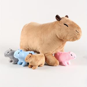 Capybara Plush Toy, 1 Set Capybara Stuffed Animal, Soft & Comfy Plush Toy, Birthday & Holiday Gift for Boys & Girls, Cuddly Stuffed Animal