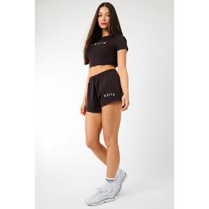 Kaiia Logo Sweat Shorts Brown