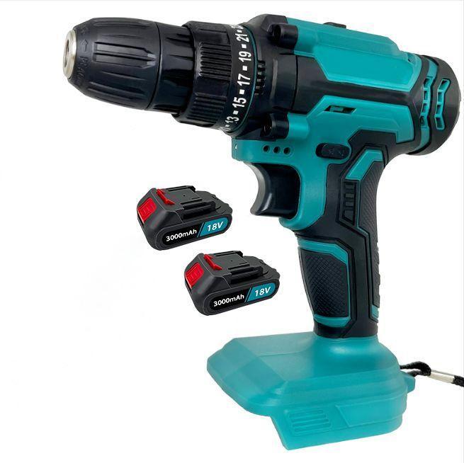 (Free Shipping)Cordless Drill Driver 18V/21V, for Makita 2X 3A Battery, Electric Screwdriver Set with 26pcs DIY Accessory Kit, 2 Speed, 25+3 Position, for Home DIY