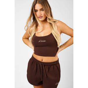 Kaiia Script Logo Vest Top Peppercorn