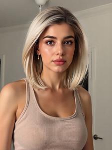 Short Bob Wigs for Women, Gorgeous Fluffy Wigs without Bangs, Synthetic Wigs for Party, Daily Use