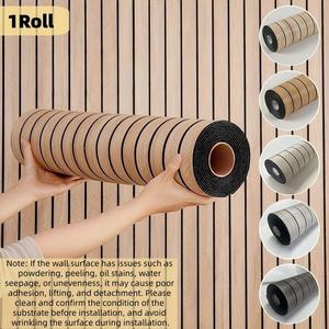 1 Roll 3D Wood Grain Wall Panel, Self-Adhesive Backing, Waterproof, Removable and Reusable, Textured Design, Easy Clean and Install, Home Decor
