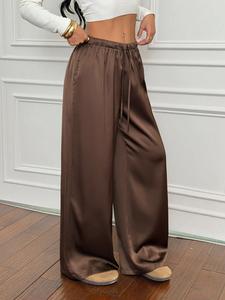 Viral Satin Wide-Leg Pants – Flowy, Elastic Waist, Casual Retro, Versatile Women’s Pants