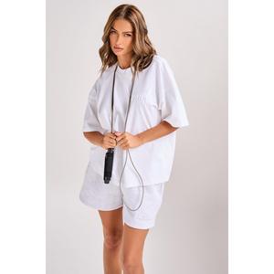 Kaiia Embossed Bubble Logo Oversized T-Shirt White