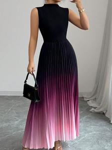 Women's Ombre Print Tank Dress, Elegant Sleeveless   Dress for Party Evening Formal Occasions, Ladies' Clothes for All Seasons