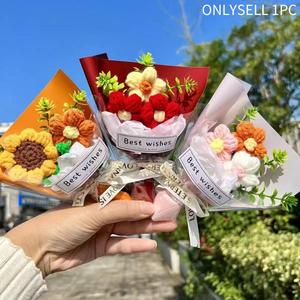 Handmade Crochet Mini Flower Bouquet | Artificial Bouquets | Eternal Floral Gift for Birthdays and Graduations | Heartfelt Emotional Support Gift | Spring Summer Decor | Cute and Fun Smiling Gift for Girls, Moms, Teachers, and Loved Ones #TOP PICKS