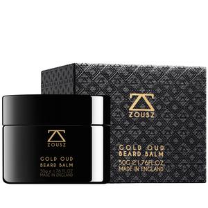 ZOUSZ Gold Oud Beard Balm with Shea Butter for Comfortable Hair Care Organic & Natural Ingredients Non-Greasy Formula With Musk - Men's Gift Balm