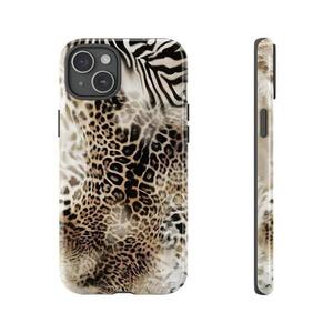 Animal Print Cheetah Zebra Tiger Phone Case Retro Design, compatible with iPhone 11, 12, 13, 14, 15, 16, 17 Pro Max, and 17 Air