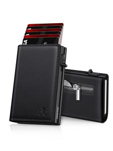 Men's Ultra-Thin RFID Blocking Metal Aluminum Wallet, Rfid Card Holder, Minimalist Business Design, Pop-Up Card Slots, ID Window, Cash Compartment