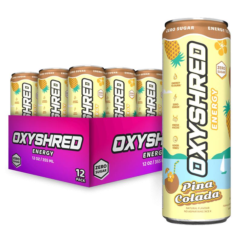 EHPlabs OxyShred Energy Drink, 12 Pack, 355ml, Sugar Free, Sport Beverage, Acetyl L-Carnitine, Guarana, Green Tea Extract, 0 Calorie, Functional Energy Drink, New Flavours