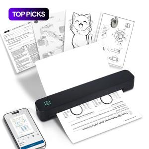 Portable Thermal Printer, 1 Count USB Rechargeable Wireless Printer, Compact Lightweight Printer for Documents, Photos, Labels, Office Supplies Tools, Printing Machine
