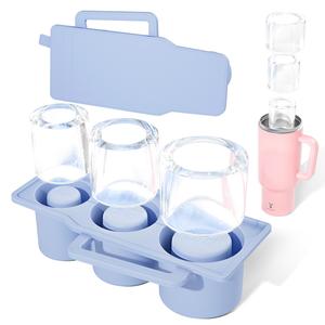 Silicone Ice Cube Tray, 3-compartment Cylinder Ice Cube Mold, Cylinder Ice Mold for Tumbler Cup, Modern Ice Cube Maker Containers for Home Kitchen, Ice Cubes Maker