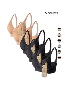 Women's Solid Ruched Detachable Nursing Bra, Casual Comfortable Breathable Seamless Maternity Bra, Maternity Lingerie for All Seasons, Pregnancy Maternity Bra