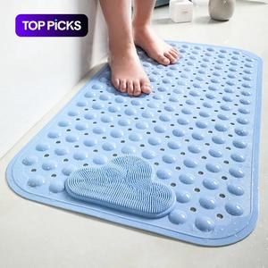 Non-slip Bath Mat, 1 Count Soft Bathroom Mat with Massage Bubble, Quick Drying Bathroom Mat, Fashionable Bathroom Decor for Hotel and Home Use,  Household Items