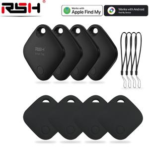 Rsh Smart Tag Lost Alarm Bundle Compatible Android iOS, Track Keys Luggage Cars Bikes Wallets, Includes 4 Tags Silicone Covers Strings