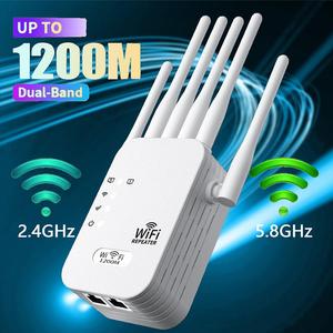 6-Antenna WiFi Booster 1200Mbps Dual Band (5GHz/2.4GHz) Repeater – Eliminate Dead Zones & Extend Signal Coverage for Home & Office 2026