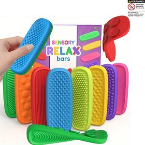 Colorful Sensory Fidget Toys, 8pcs/16pcs Multiple Textured Suction Toys, Fidget Strips Stress Relief Toy for Home School Office, Sensory Grippie Set